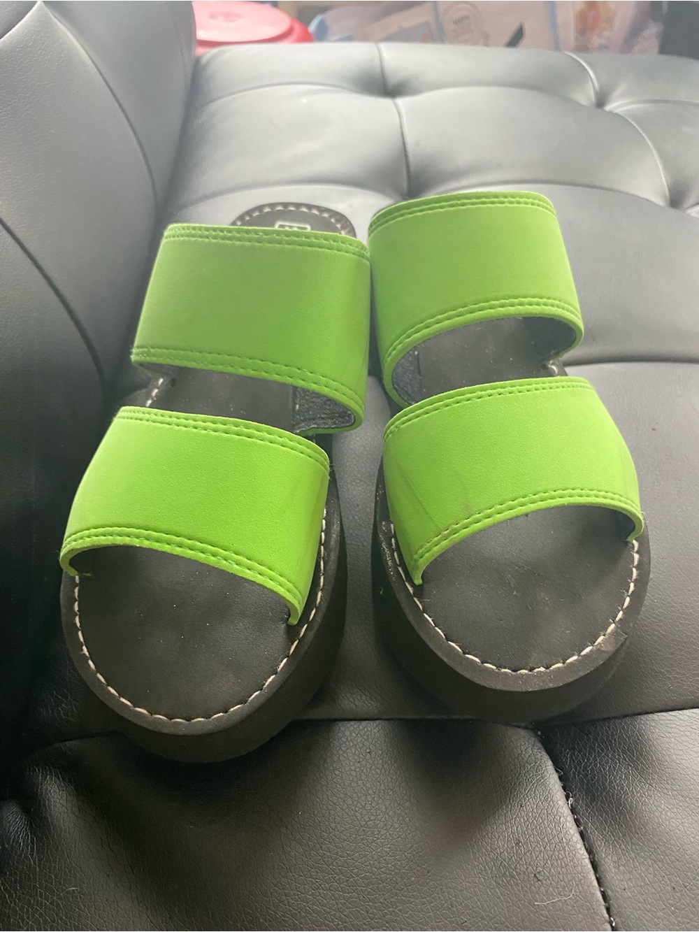 Xhilaration Y2K Neon Green Foam Platform Sandals